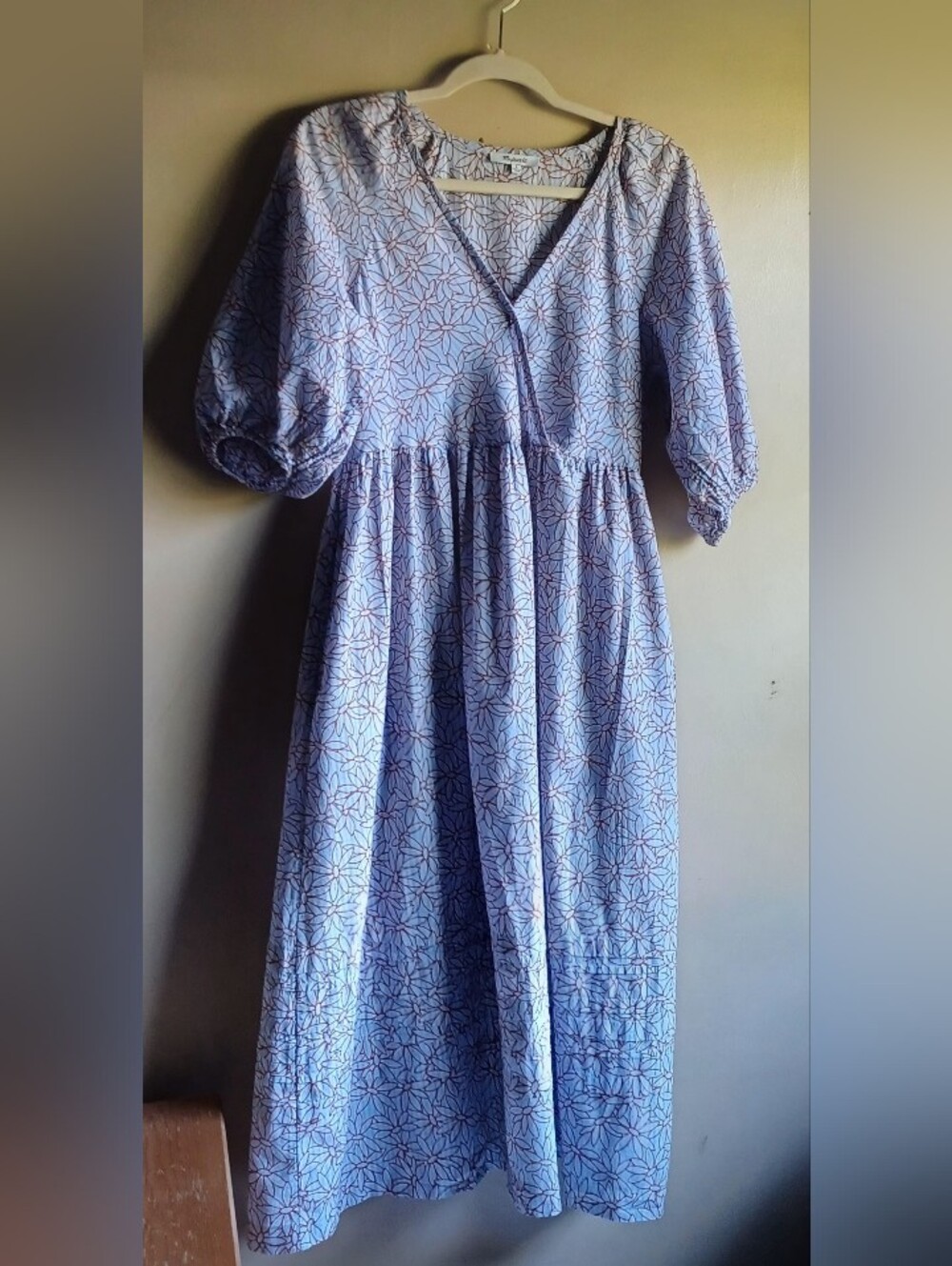 MADEWELL Mariana Puff Sleeve Midi Dress S